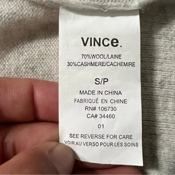 VINCE Ombre Dip‎ Dye Cashmere Wool Open Cardigan